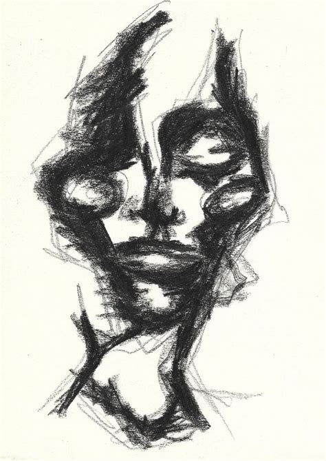 Abstract Portrait Charcoal Drawing Abstract Charcoal Art Abstract