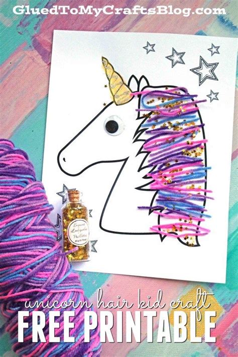 Magical Unicorn Yarn Hair Kid Craft Idea Crafts For Kids Unicorn