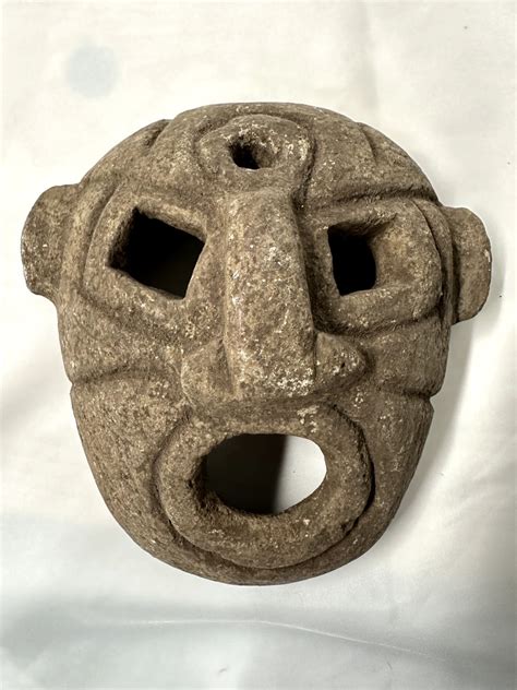 Pre Columbian Ceremonial Anthropomorphic Effigy Mask Artifact Effigy Columbian Ceremonial