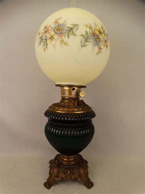 Victorian era antique victorian lamps. Antique VICTORIAN Era EMERALD GREEN GLASS Center Draft ...