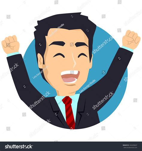 Business Man Both Hands Feeling Success Stock Vector Royalty Free