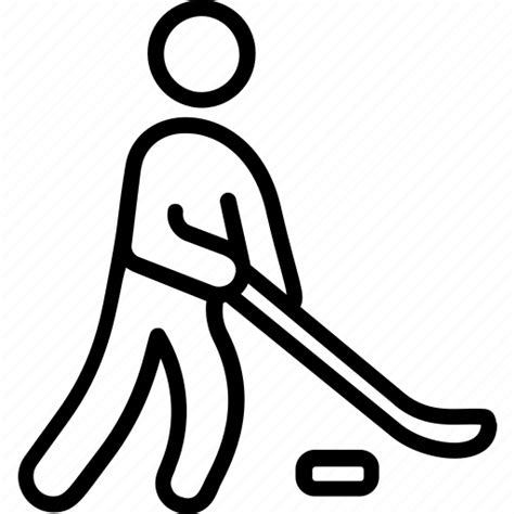 Ice Hockey Man Person Hockey Stick Playing Hockey Icon Download