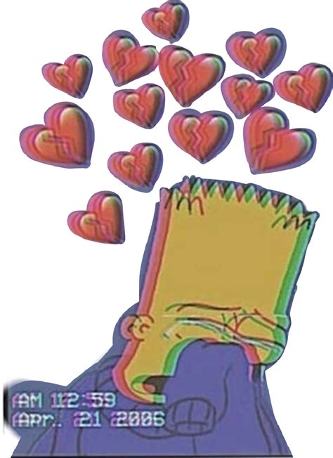 Cry Sad Sadness Bart Simpsons Sticker By Lovelyyyyyx