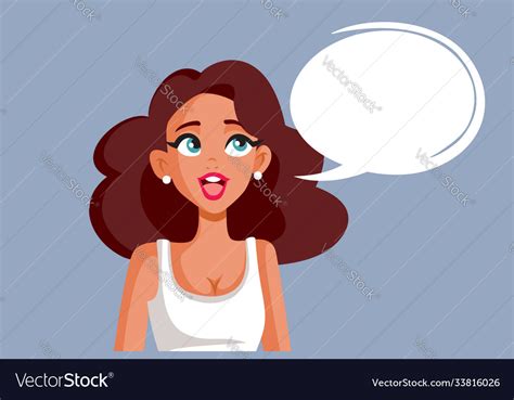 cartoon woman with speech bubble royalty free vector image