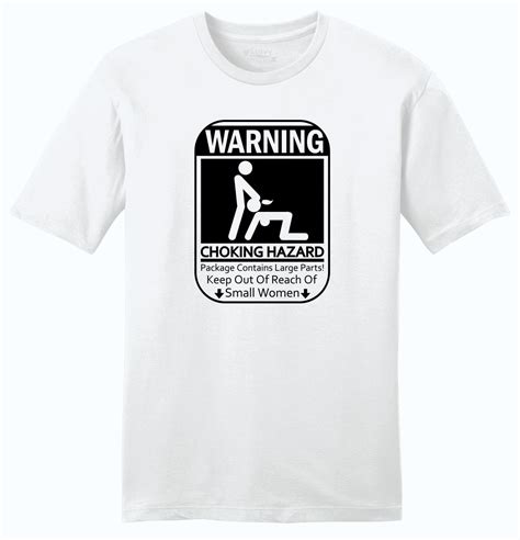 Warning Choking Hazard Funny Mens Soft T Shirt Adult Rude Humor Mean