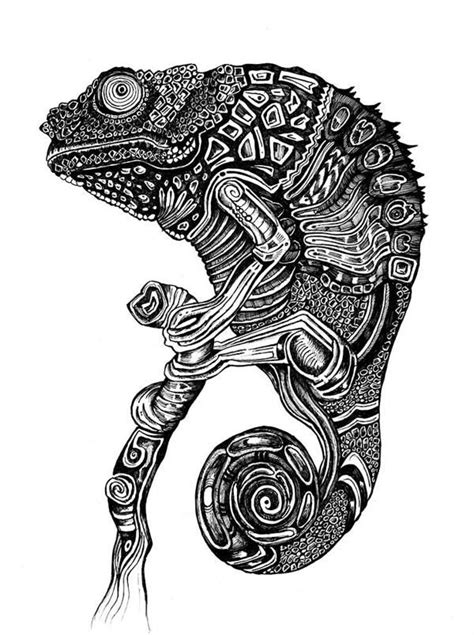 Chameleon Zentangle Chameleon Art Tangle Art Zentangle Art