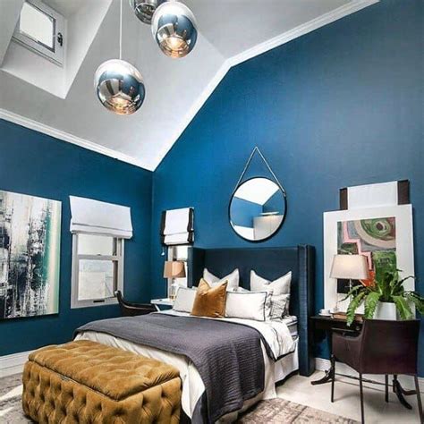 Top 50 Best Navy Blue Bedroom Design Ideas Calming Wall Colors Blue