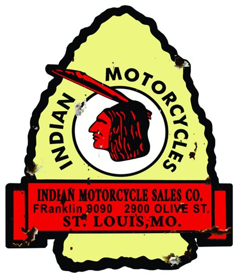 Indian Motorcycles Sales Co Metal Sign Made In Us 20 X 17 Etsy