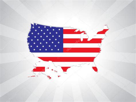 Vector Us Flag Map Illustration Stock Vector Image By ©alliesinteract