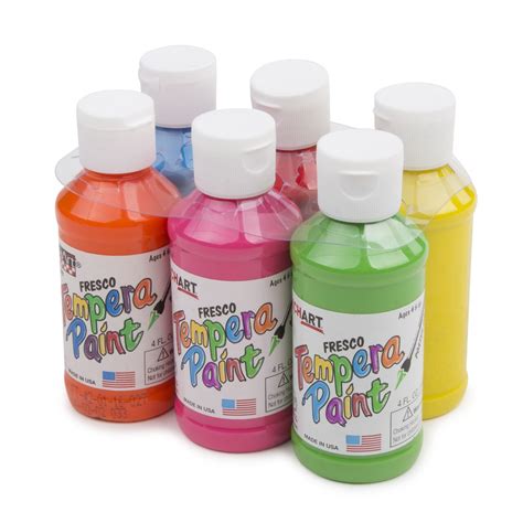 4oz Liquid Fresco Tropical Tempera Paint 6 Pack Set Rich Art Color