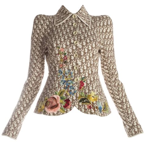Christian Dior Monogram Structured Jacket With Floral Embroidery Ss