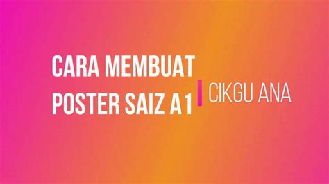 To convert a centimeter measurement to an inch measurement, use a simple formula. Cara menjana poster saiz A1 menggunakan Power Point - YouTube