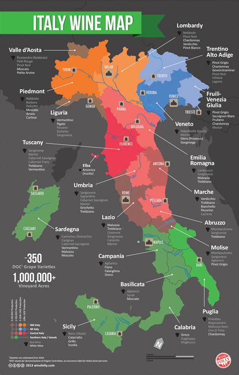 Italy Wine Map Vino Italiano Italia Y Mapa De Italia