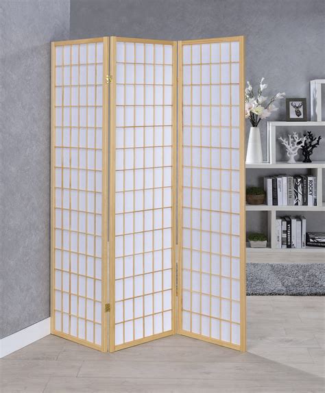 3-panel Folding Screen Natural and White - Coaster Fine Furn