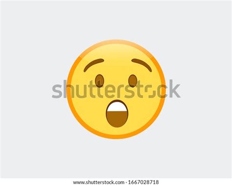 Vector Illustration Astonished Face Emoji Stock Vector Royalty Free