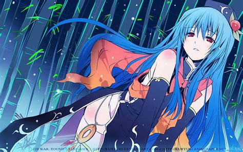 Bloo Anime Girl Blue Hair Red Eyes Hd Wallpaper Peakpx