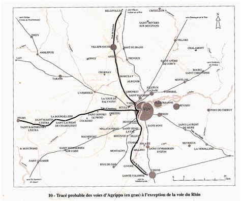 Carte Des Voies Romaines En France - Les voies romaines au départ de Lyon - Lyon Historique