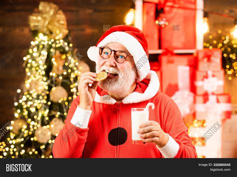 Santa Claus Eating Image And Photo Free Trial Bigstock