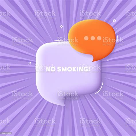 No Smoking Speech Bubble With No Smoking Text 3d Illustration Pop Art