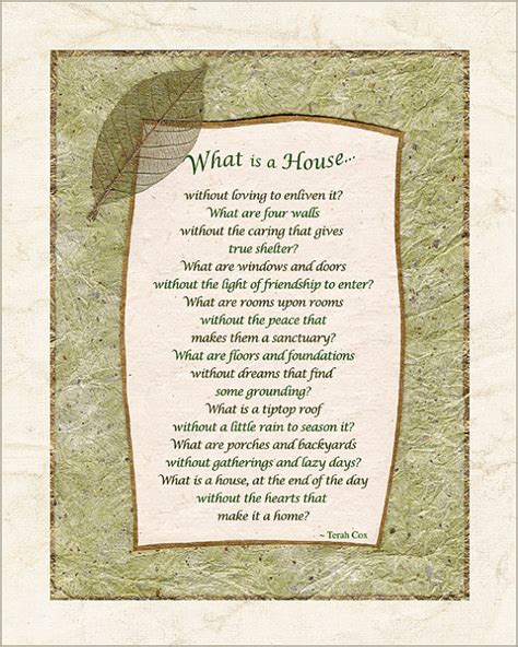 What Is A House By Terah Cox Home Housewarming Poem For Etsy House