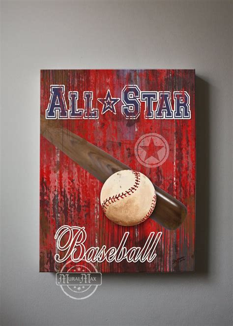 Baseball Art Sports Nursery Canvas Art Baseball Nursery Etsy