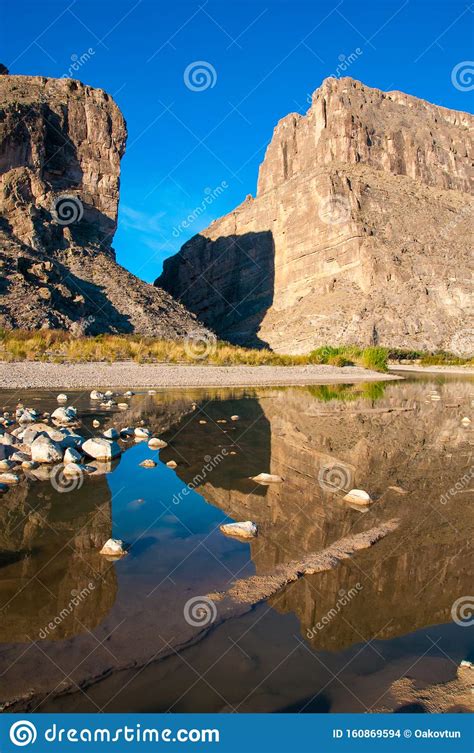A View Of Santa Elena Canyon In Big Bend National Park Stock Photo