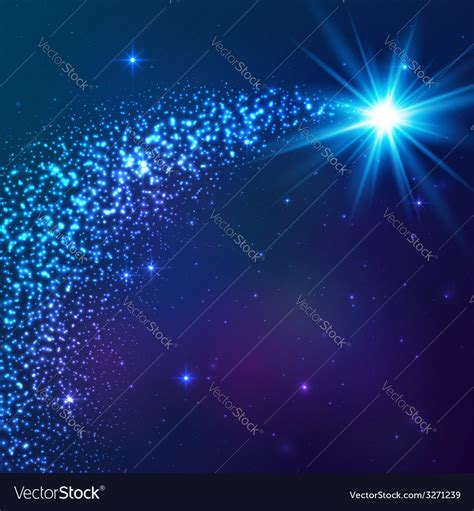 Blue Shining Star With Dust Tail Royalty Free Vector Image