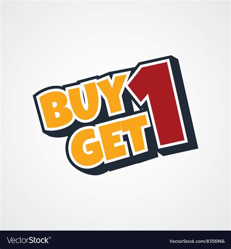 Free Vector Buy One Get One Free Promotional Tag Vector