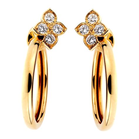 Cartier Diamond And Yellow Gold Earrings For Sale At Stdibs