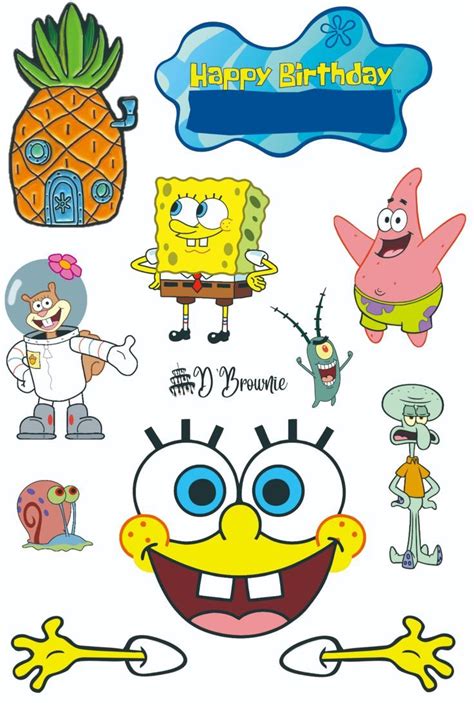 Topper Spongebob Siap Print Spongebob Printable Topper Aniversário