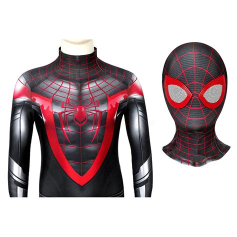 Spider Man Miles Morales Costume Spiderman Cosplay Suit For Kids