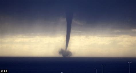 Rare Tornado Spotted Hurtling Across The Mediterranean Sea Daily Mail