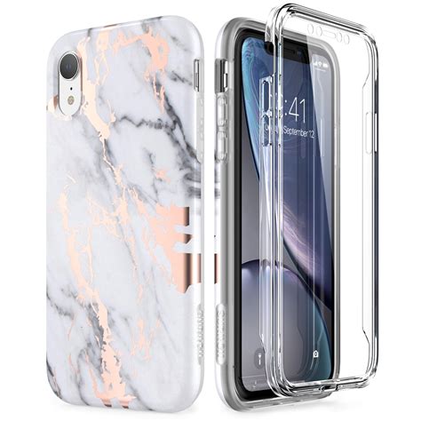 Suritch Case For Iphone Xr Built In Screen Protector Marble Full Body