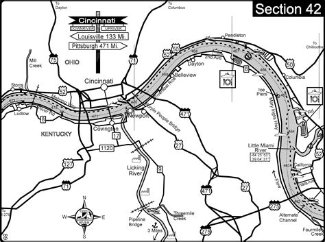 Ohio River at Cincinnati Ohio and Newport KY Map - Cincinnati OH • mappery