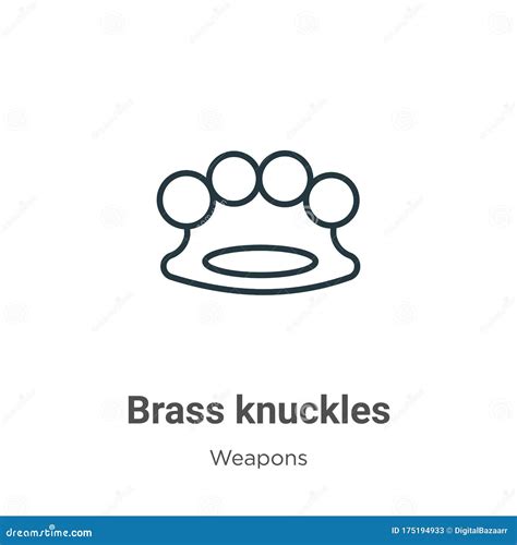 Brass Knuckles Outline Vector Icon Thin Line Black Brass Knuckles Icon