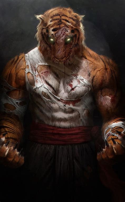 Guerrero Tigre Humanoide Arte Tiger Artwork Fantasy Art Warrior