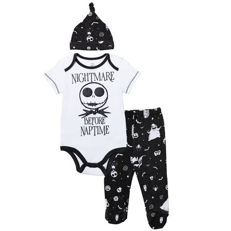 Disney Jack Skellington Baby Boys Bodysuit Pant Hat Set 24 Months
