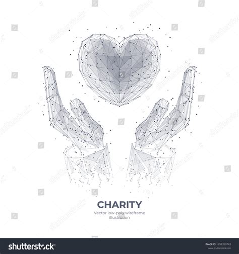 Digital 3d Human Hands Holding Heart Stock Vector Royalty Free