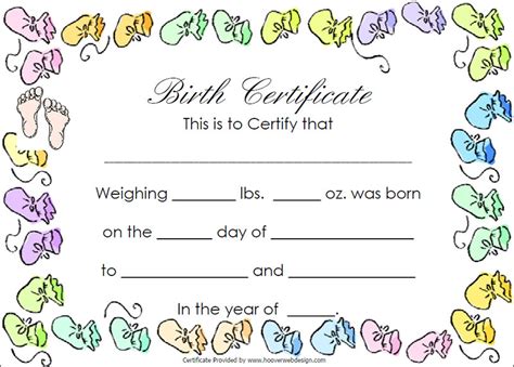 Birth Certificate Templates Free Word Pdf Psd Format Inside Printable