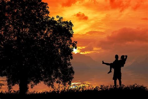 Hd Wallpaper Love Couple Silhouette Sunset Romantic Together