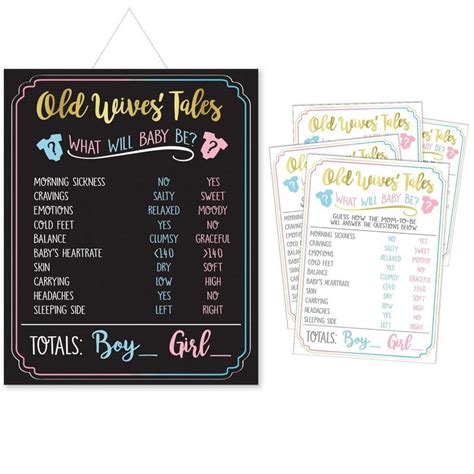 old wives tales gender reveal game 24 sheets the big reveal party city