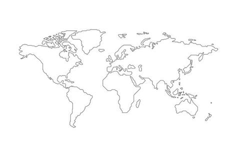 Black White Outline World Map Clip Art At Vector Clip Art Images And
