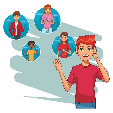 Young Man Cartoon Stock Vector Illustration Of People