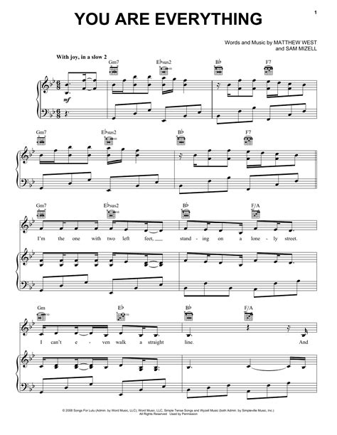 You Are Everything Sheet Music By Matthew West Piano Vocal And Guitar