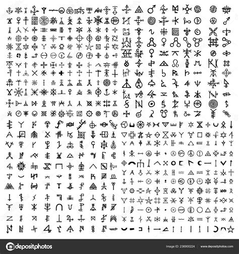 Big Set Esoteric Symbol Design Elements Imaginary Handwritten Alchemy