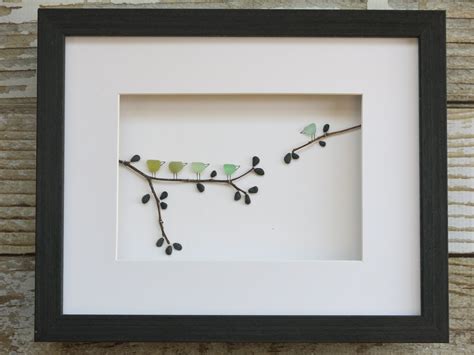 Pebble And Sea Glass Art Birds By Maine Artist M Mcguinness Sea Glass Crafts Sea Glass Art
