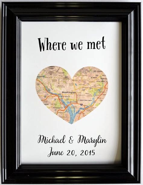 Personalized Map Location Place Of Where We Met By Printsinspired