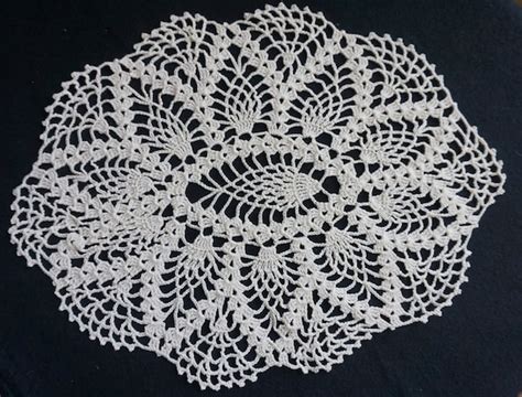 Pineapple Oval Doily In Natural Color Etsy