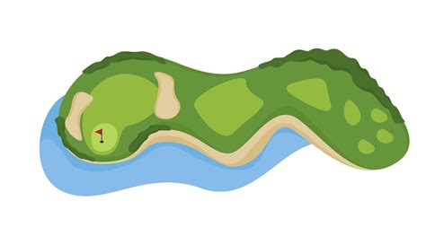 Golf Course Hole With Bunker And Water Vectors 187301 Vector Art At