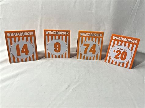 Whataburger Table Tent Card Numbers 9 74 14 Class Of 20 Modern